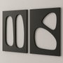 Wallity Conjunto de Pinturas Decorativas de MDF Negro 50 x 70 cm (2 Piezas)